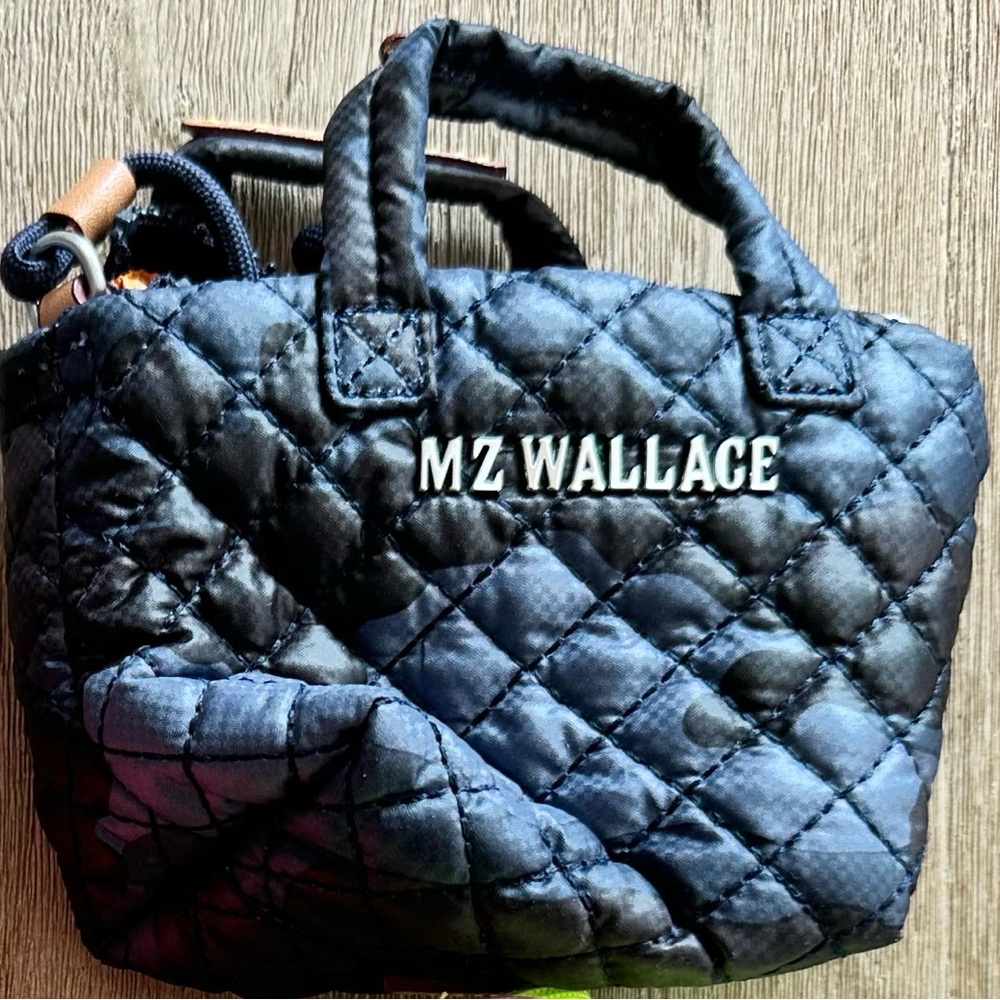 Mz wallace Tiny mini Metro Tote -  blue camo with orange interior